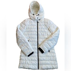 Zara Women’s White Hooded Puffer Jacket Size S